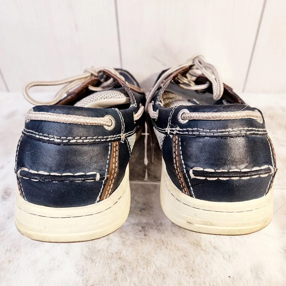 G.H.‎ Bass Men's Leather Boat Loafer Shoes Blue w/ Brown Size 11.5M No Insoles